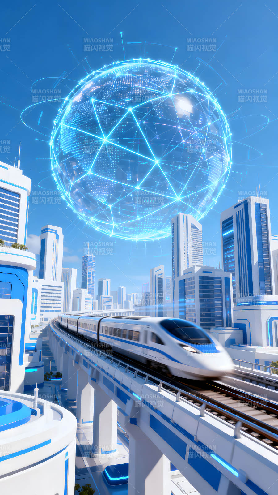 未来科技城市高速列车图片