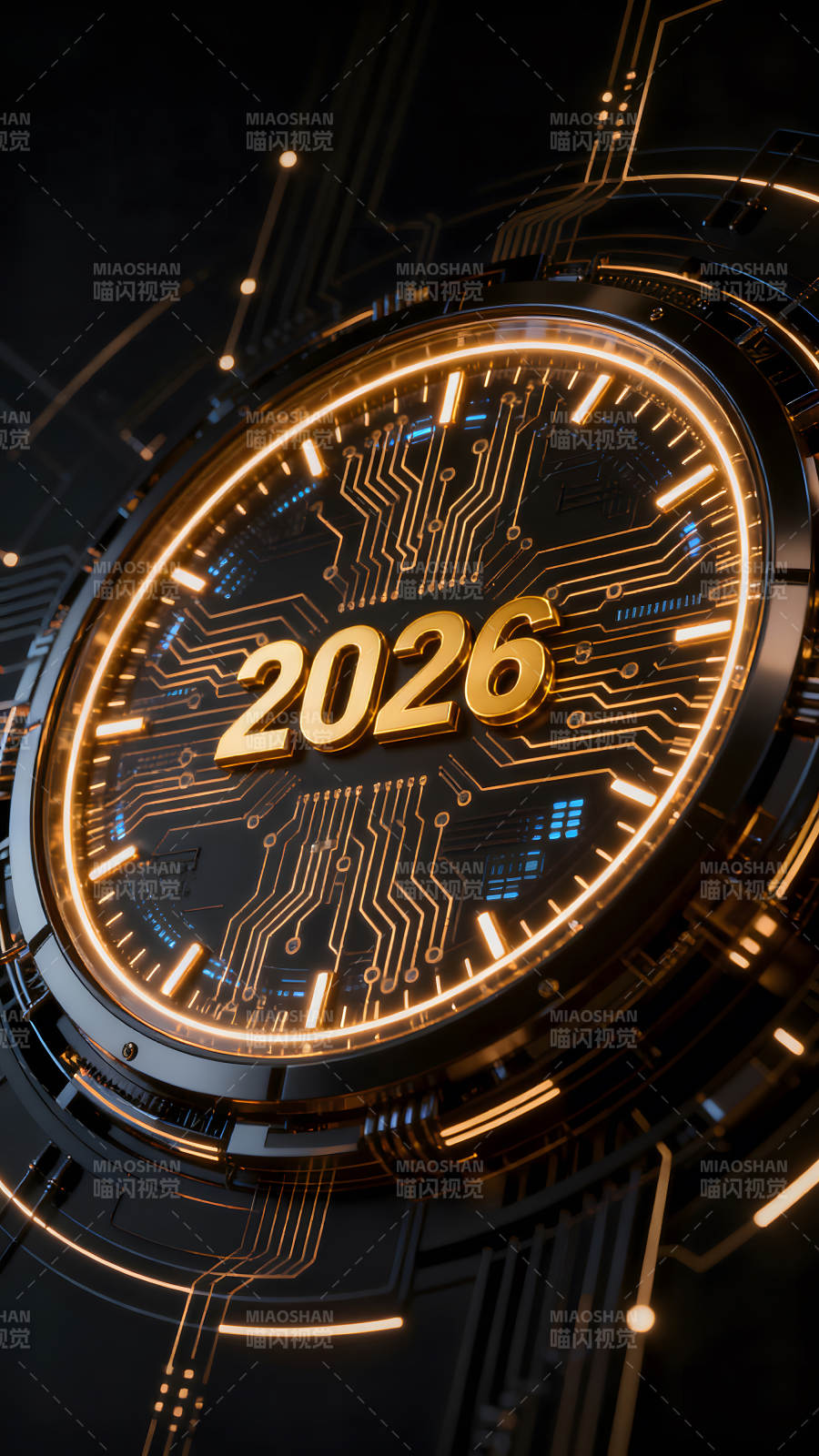 未来科技感2026新年倒计时图片