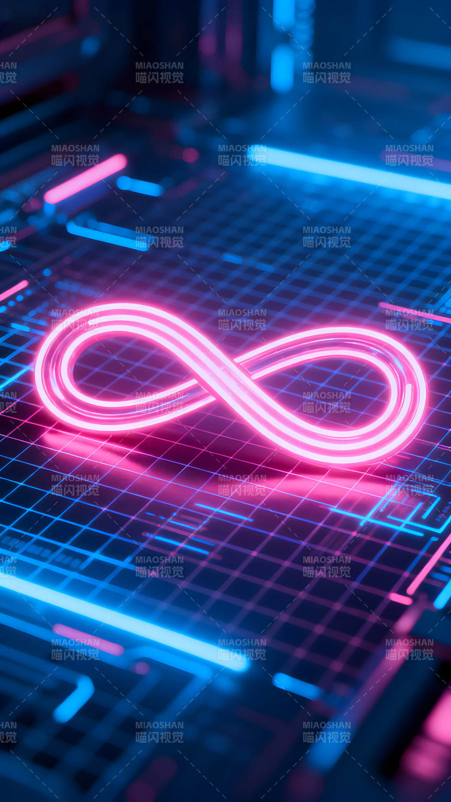 无限符号霓虹灯光特效图片