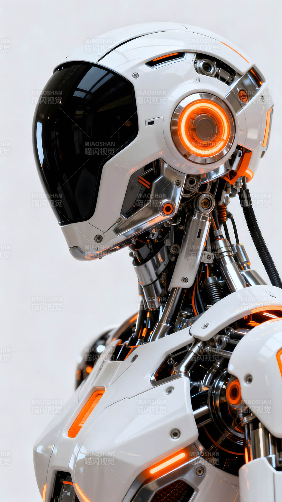 未来机器人头部特写科技感十足图片