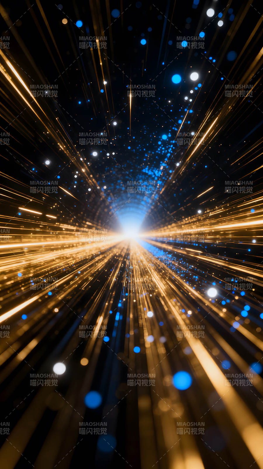 光线隧道蓝色点缀图片