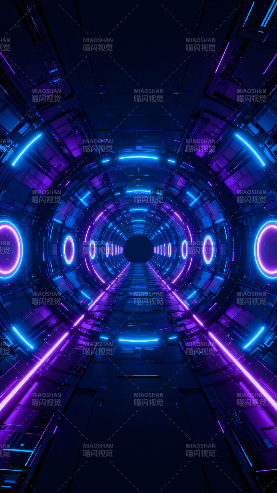 科技隧道光效绚丽的未来通道图片