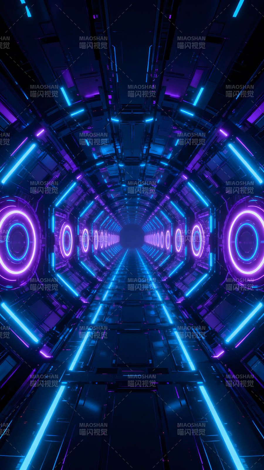 未来隧道炫彩光线科幻空间图片