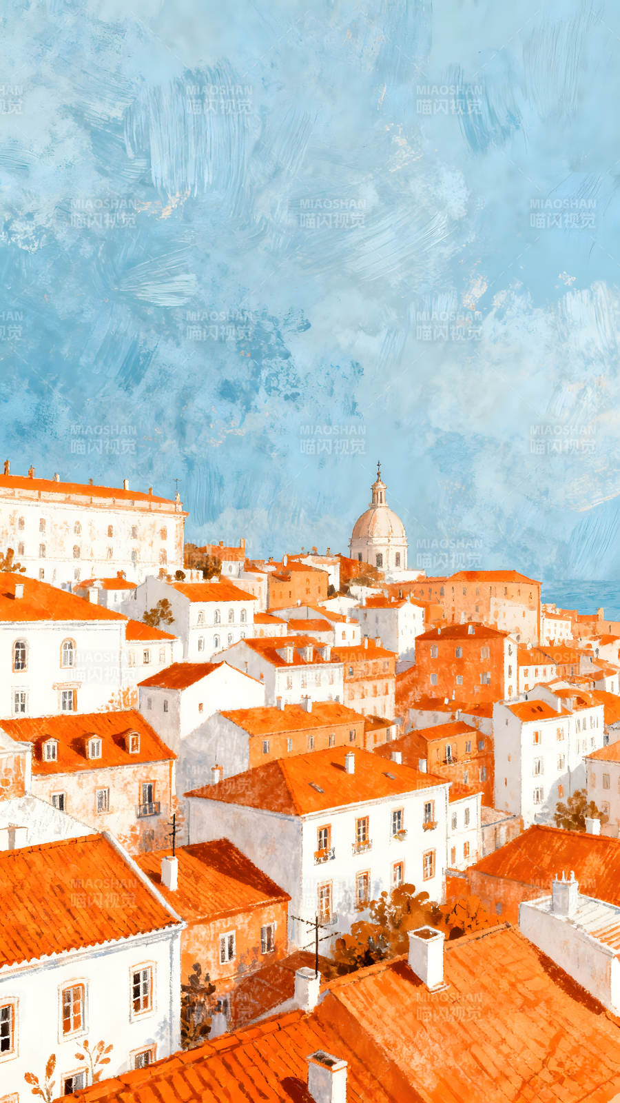 葡萄牙里斯本城市风景画图片