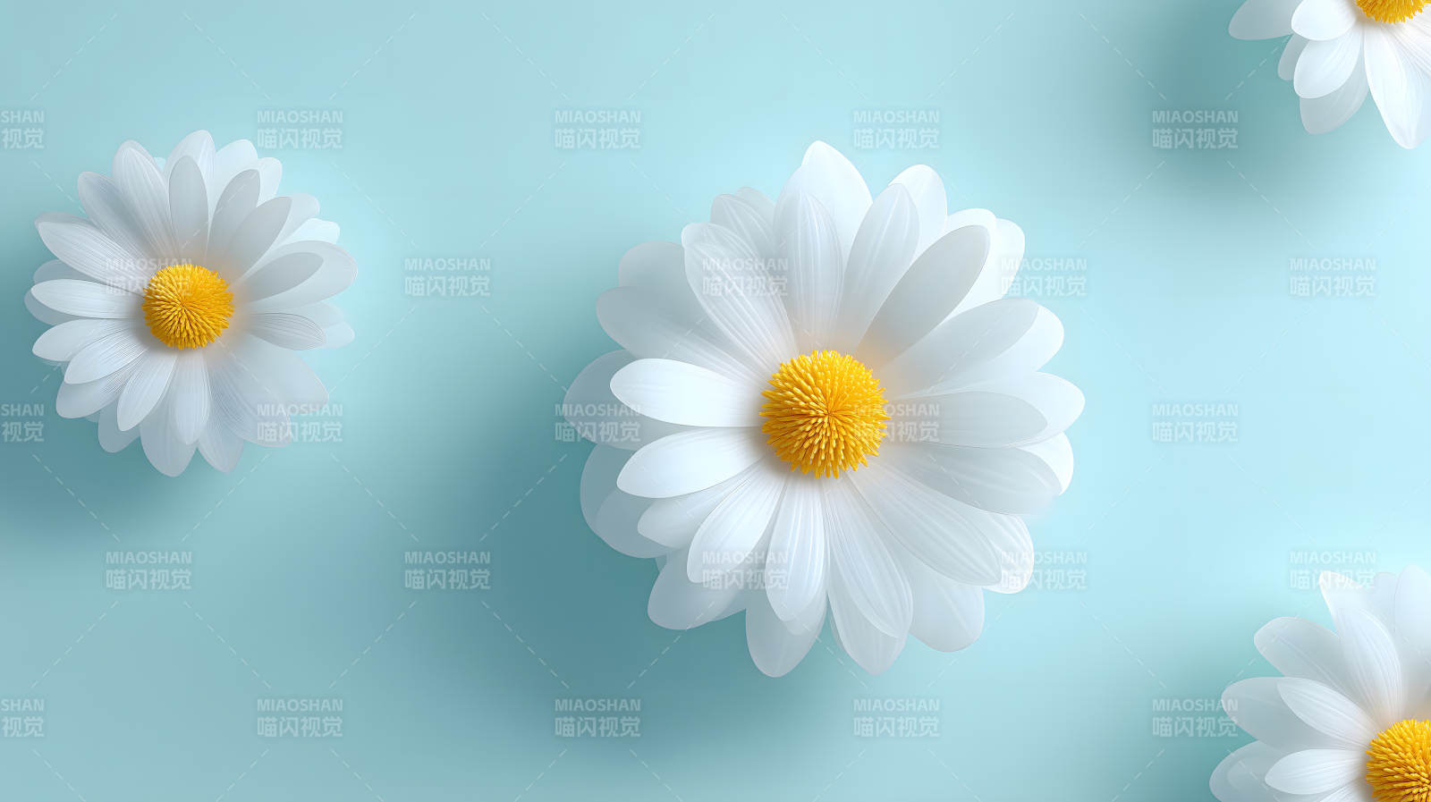 蓝底白花清新图片图片