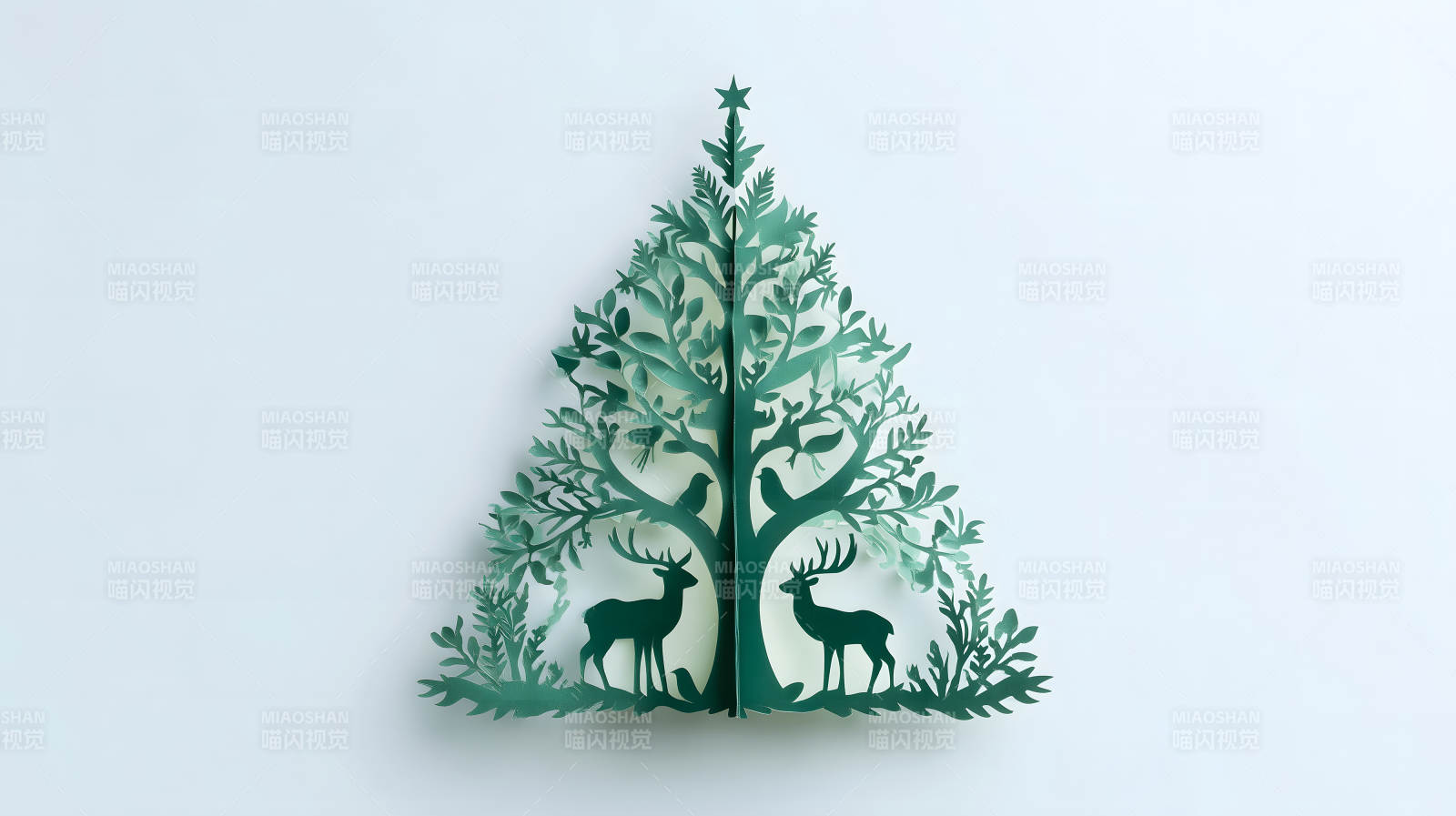 纸雕圣诞树图案设计图片
