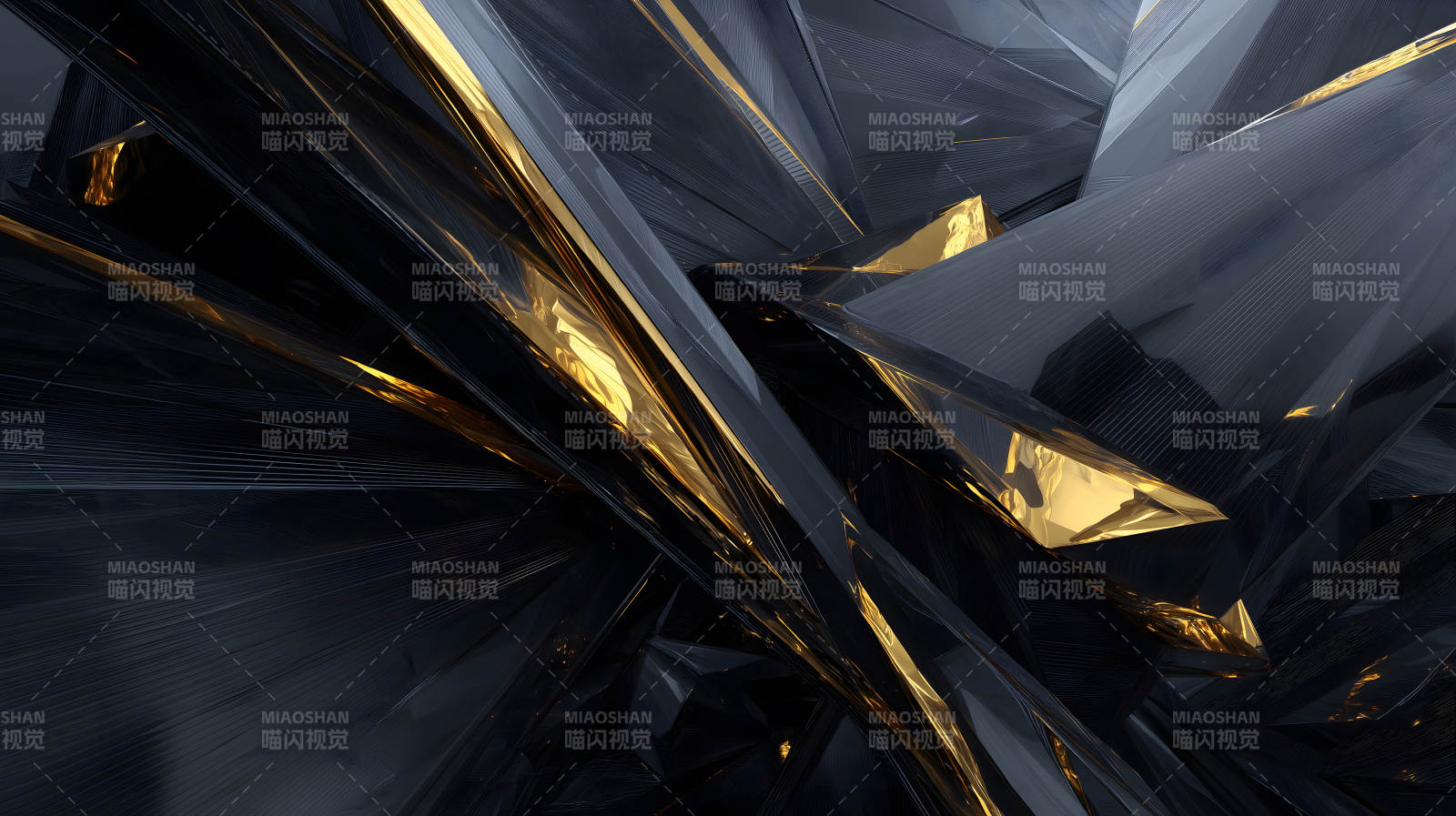 抽象几何艺术黑金质感图片