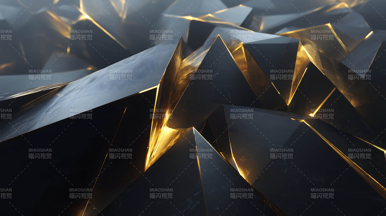 抽象几何图形金色光芒图片