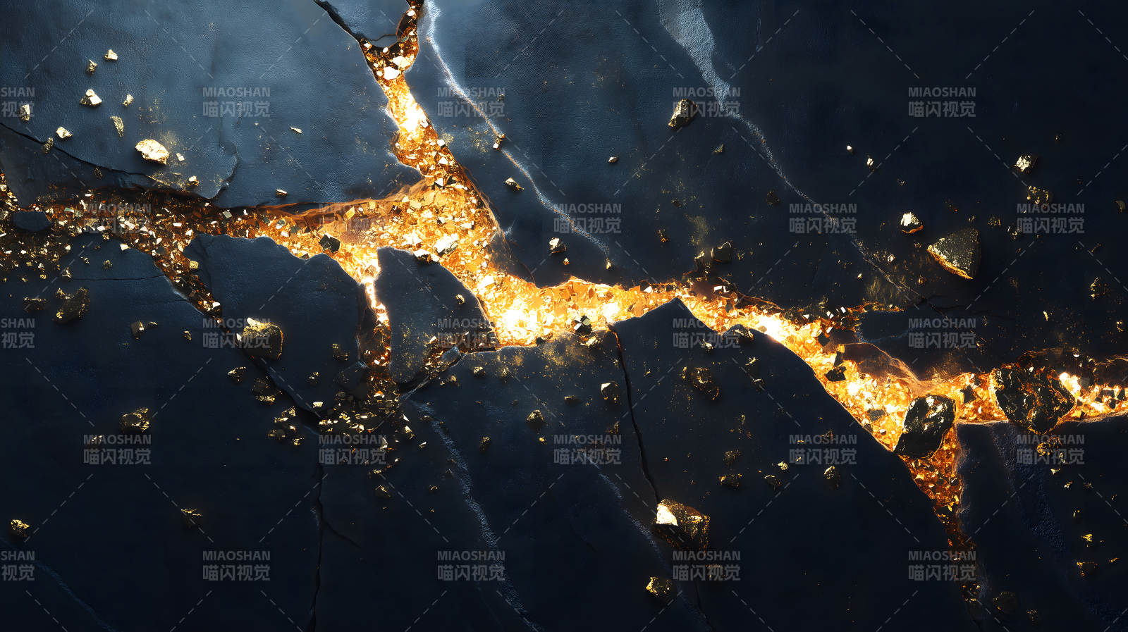 裂缝中闪耀的金光图片