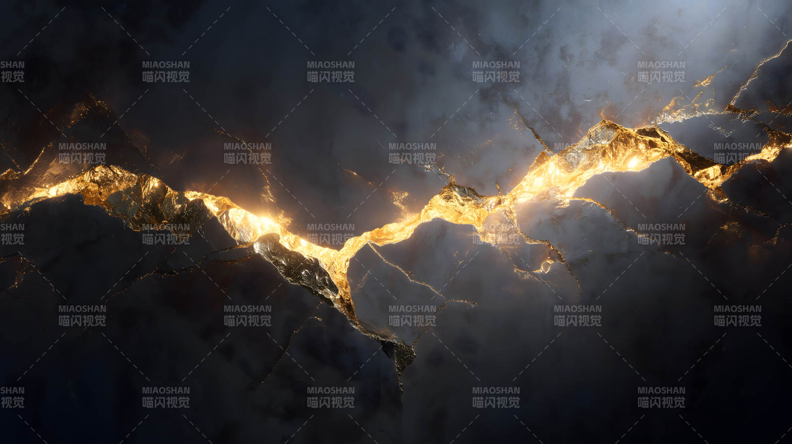金色闪耀黑暗裂缝之美图片