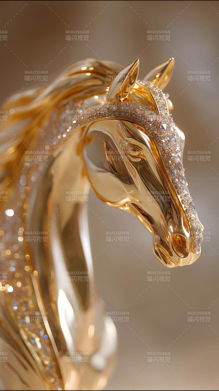 金马雕像镶嵌钻石光彩夺目图片
