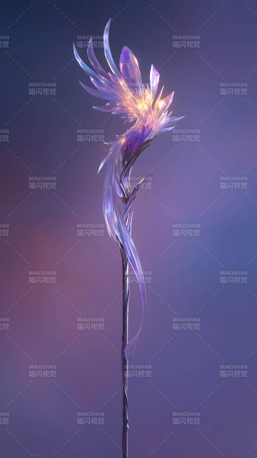 水晶魔杖光芒四射绚丽夺目图片