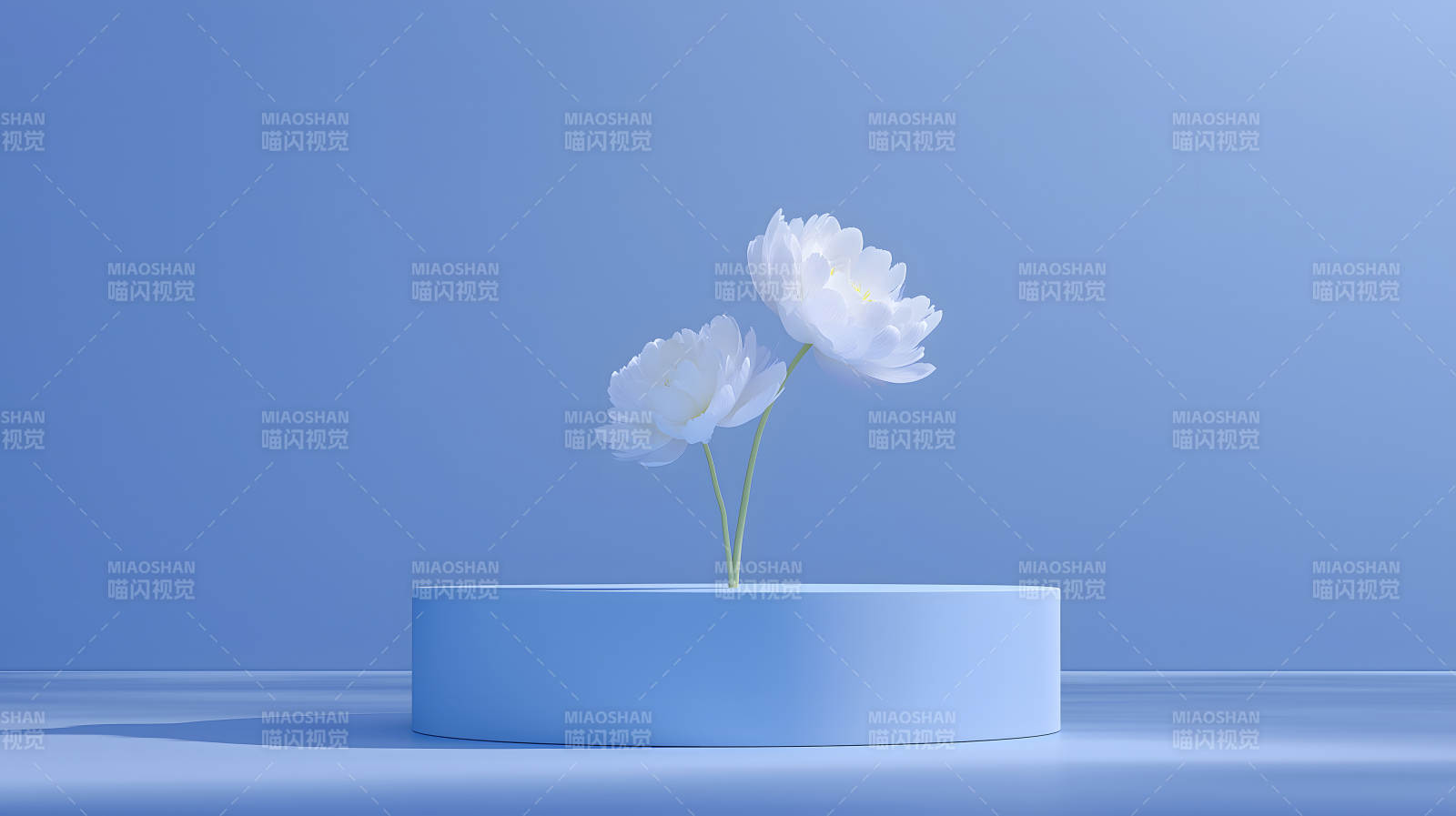 蓝调花束静谧展示图片