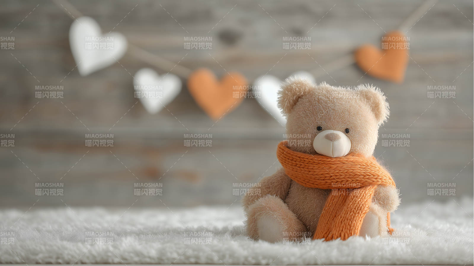 可爱的泰迪熊戴着围巾图片