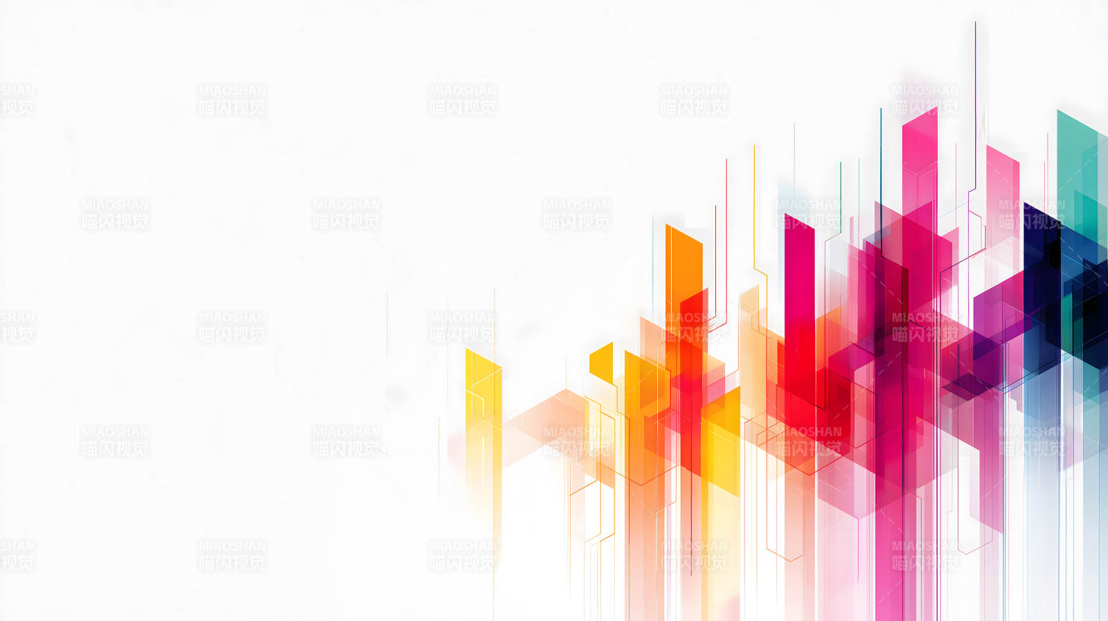 抽象几何彩色块背景图片