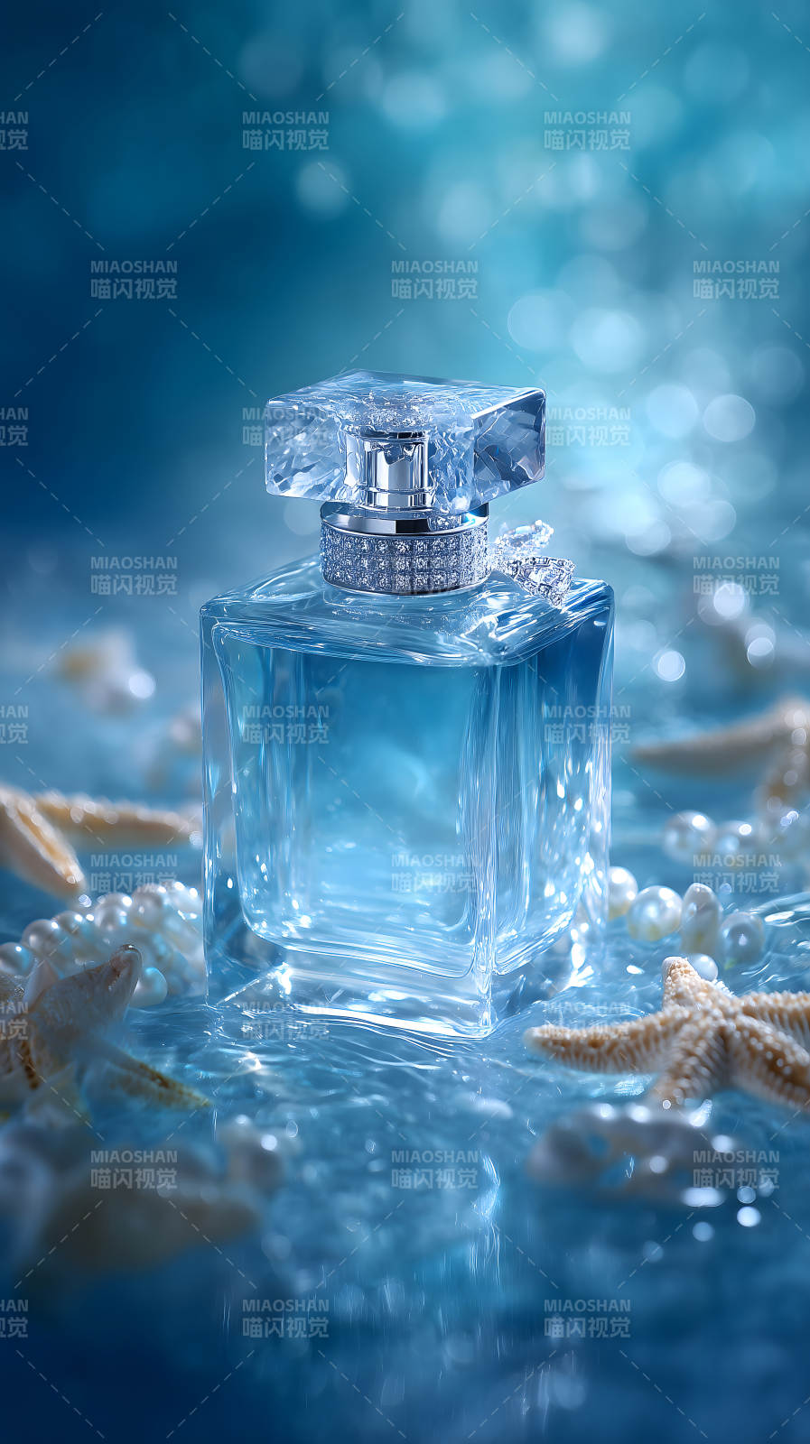 海洋主题香水瓶艺术照图片