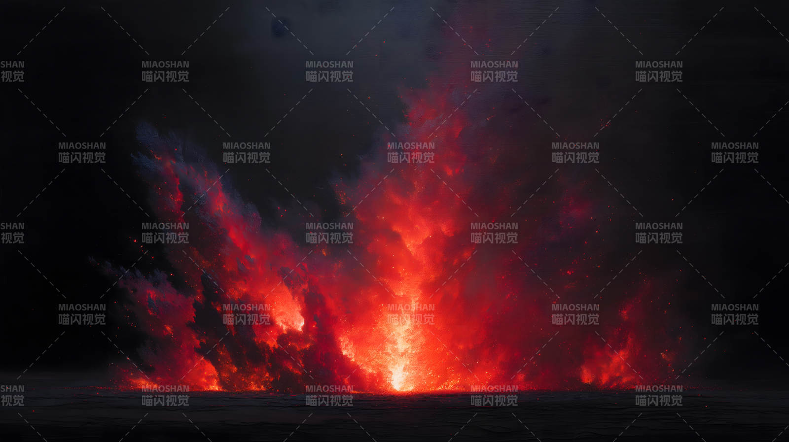 烈焰喷发黑暗笼罩图片