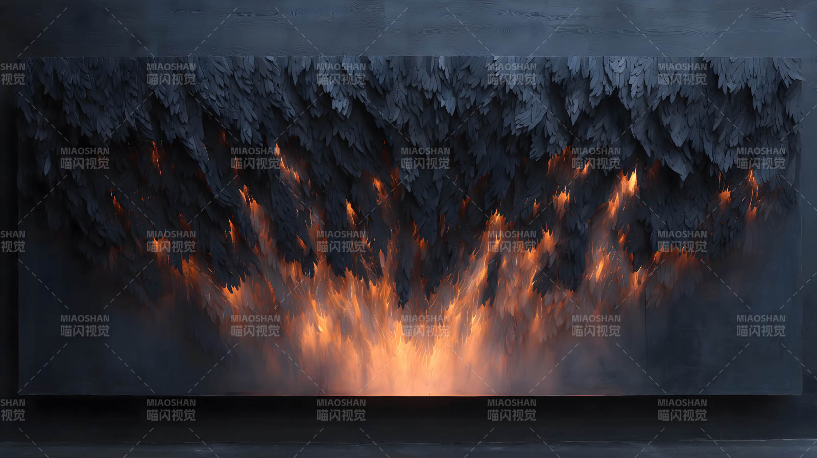 火焰与羽毛的艺术创作图片