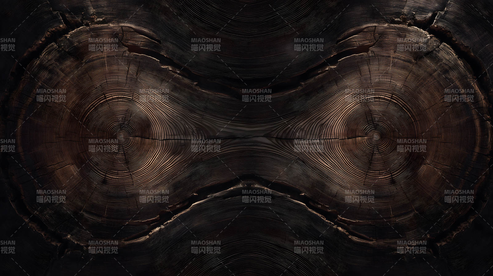 对称木头年轮的特写摄影图片