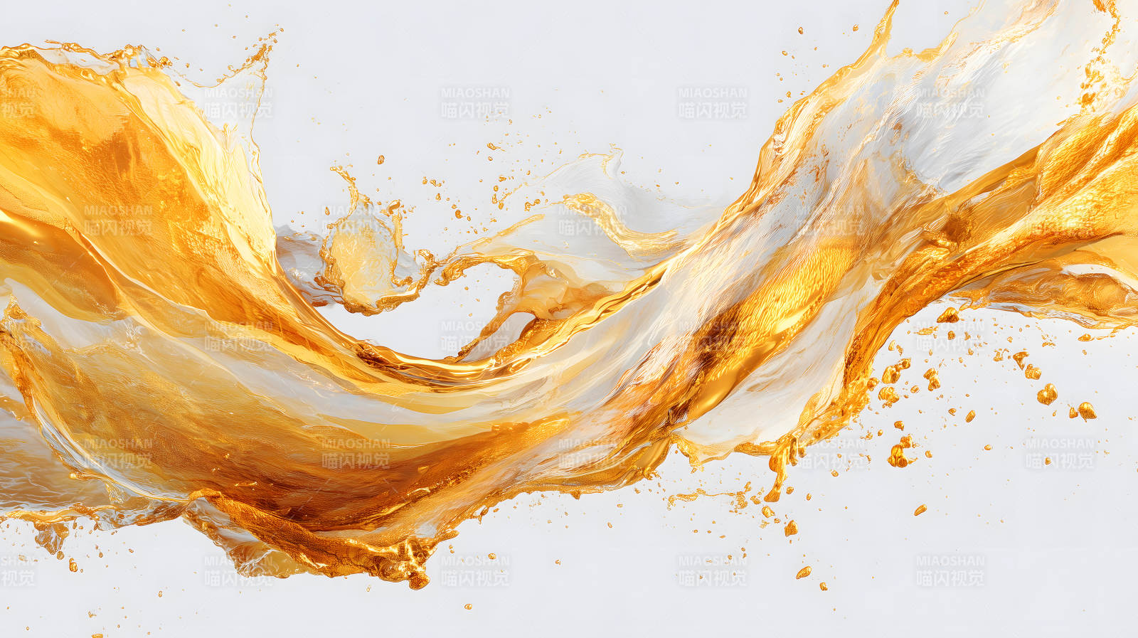 金色液体飞溅抽象艺术图片