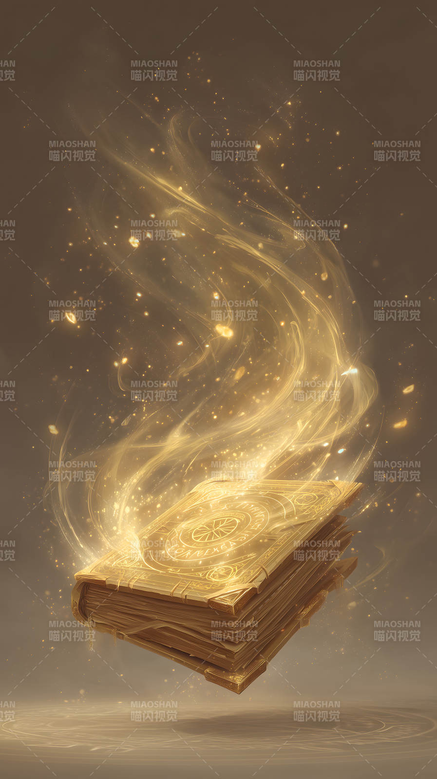 金色魔法书散发光芒图片