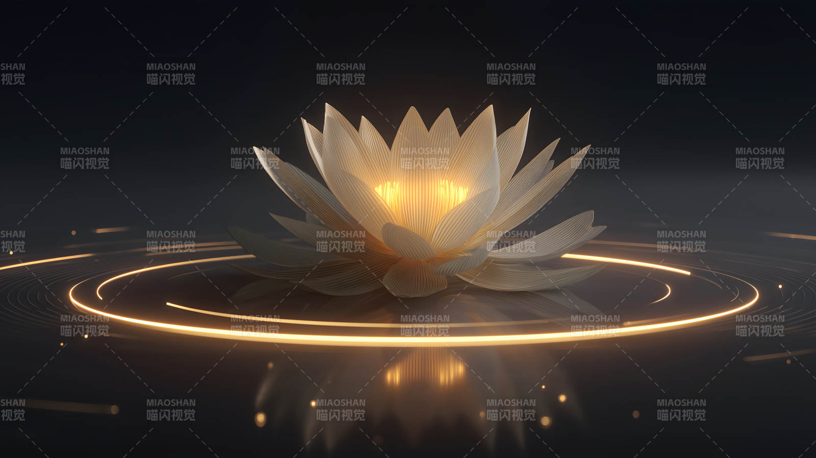 发光的莲花迷人光晕图片