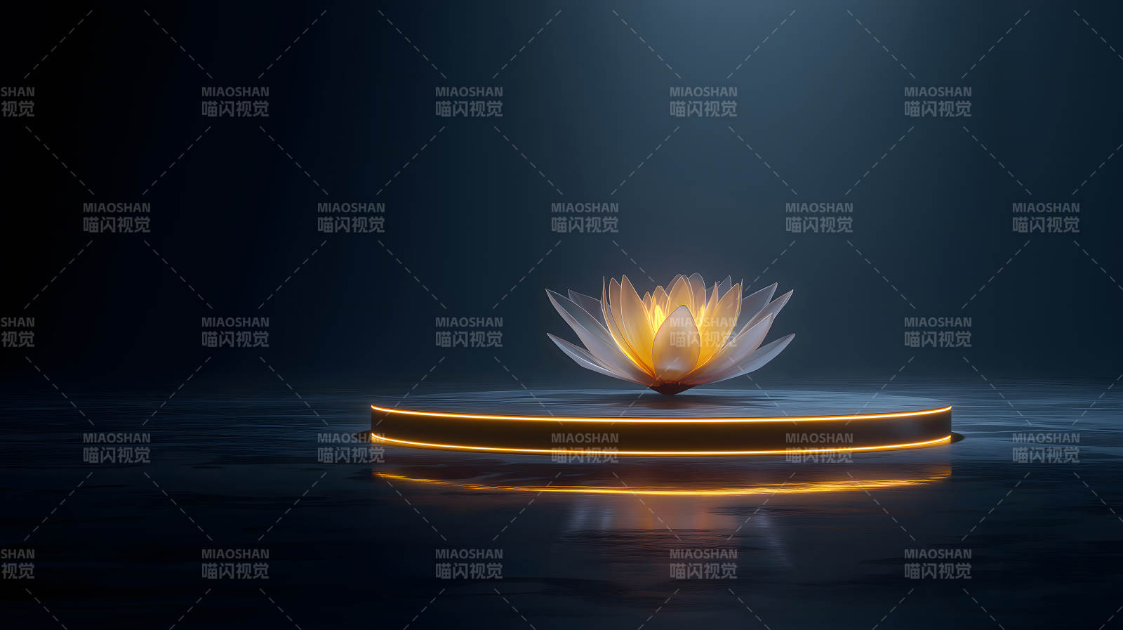 莲花舞台发光营造氛围图片