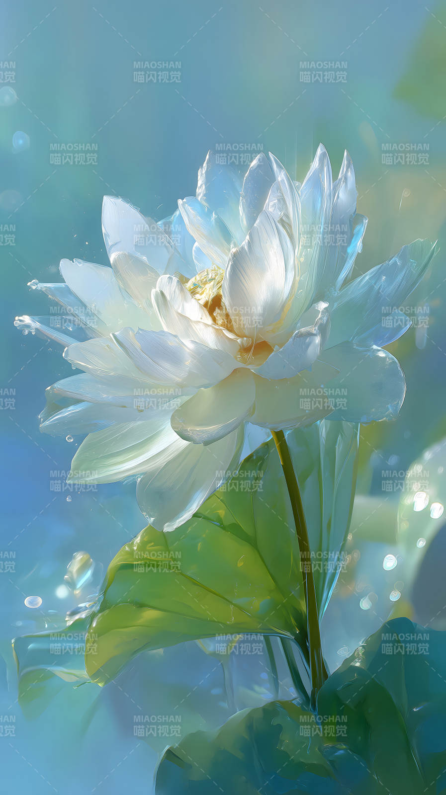 纯洁莲花绽放光芒图片