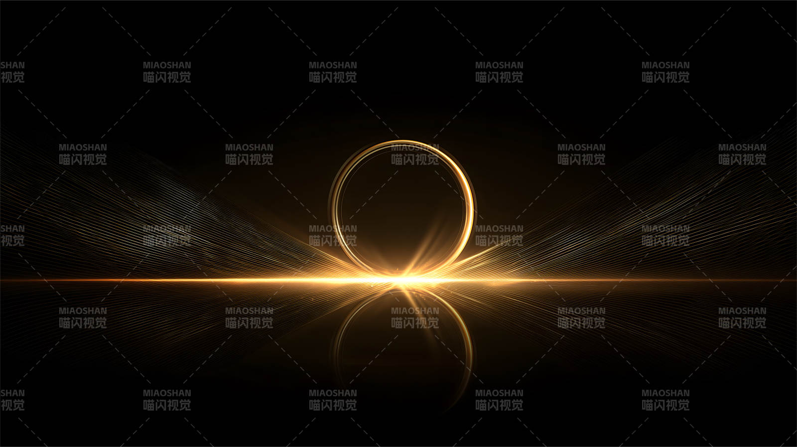金色圆环发光抽象设计图片