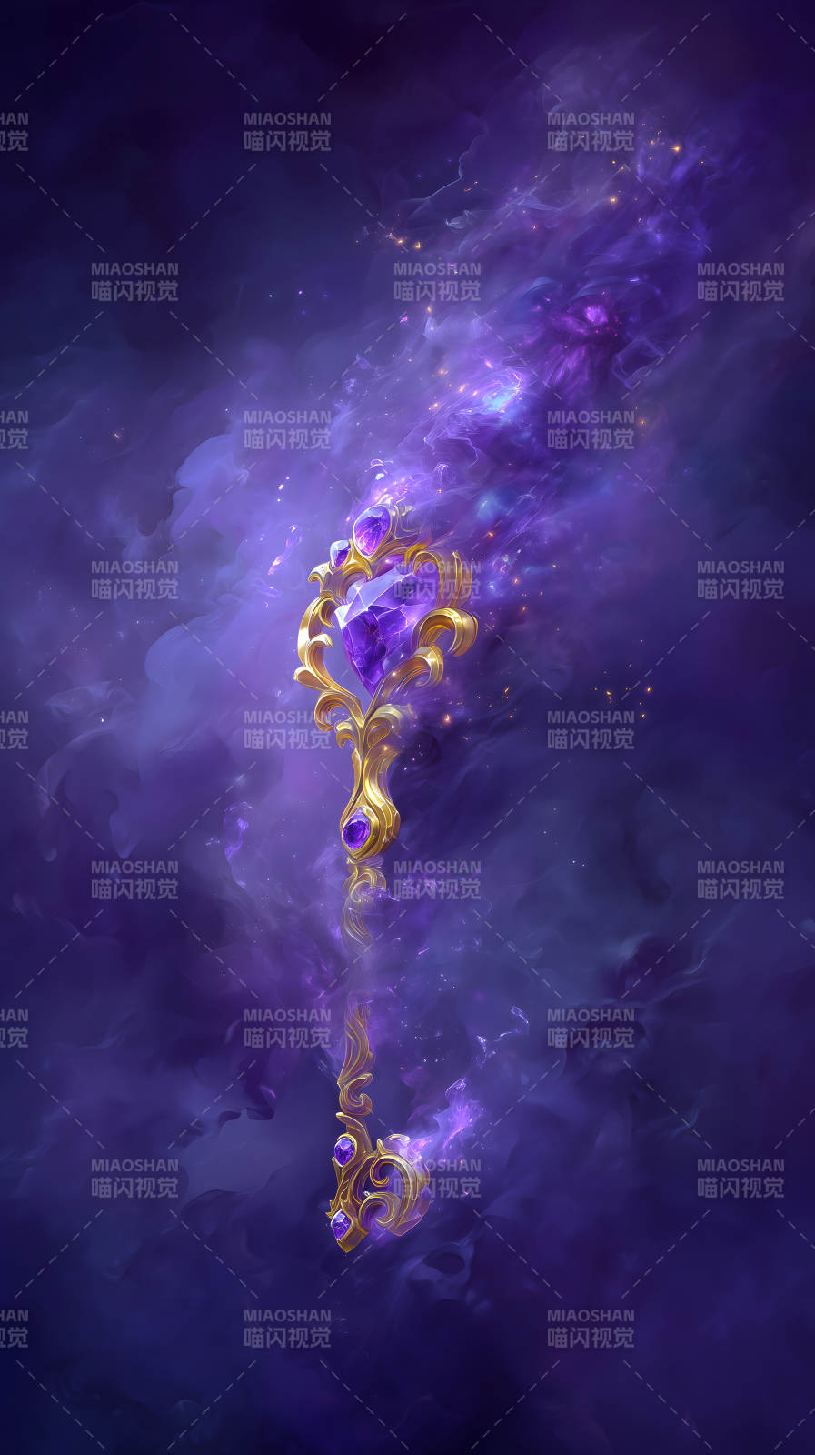 紫气缭绕的宝石钥匙图片