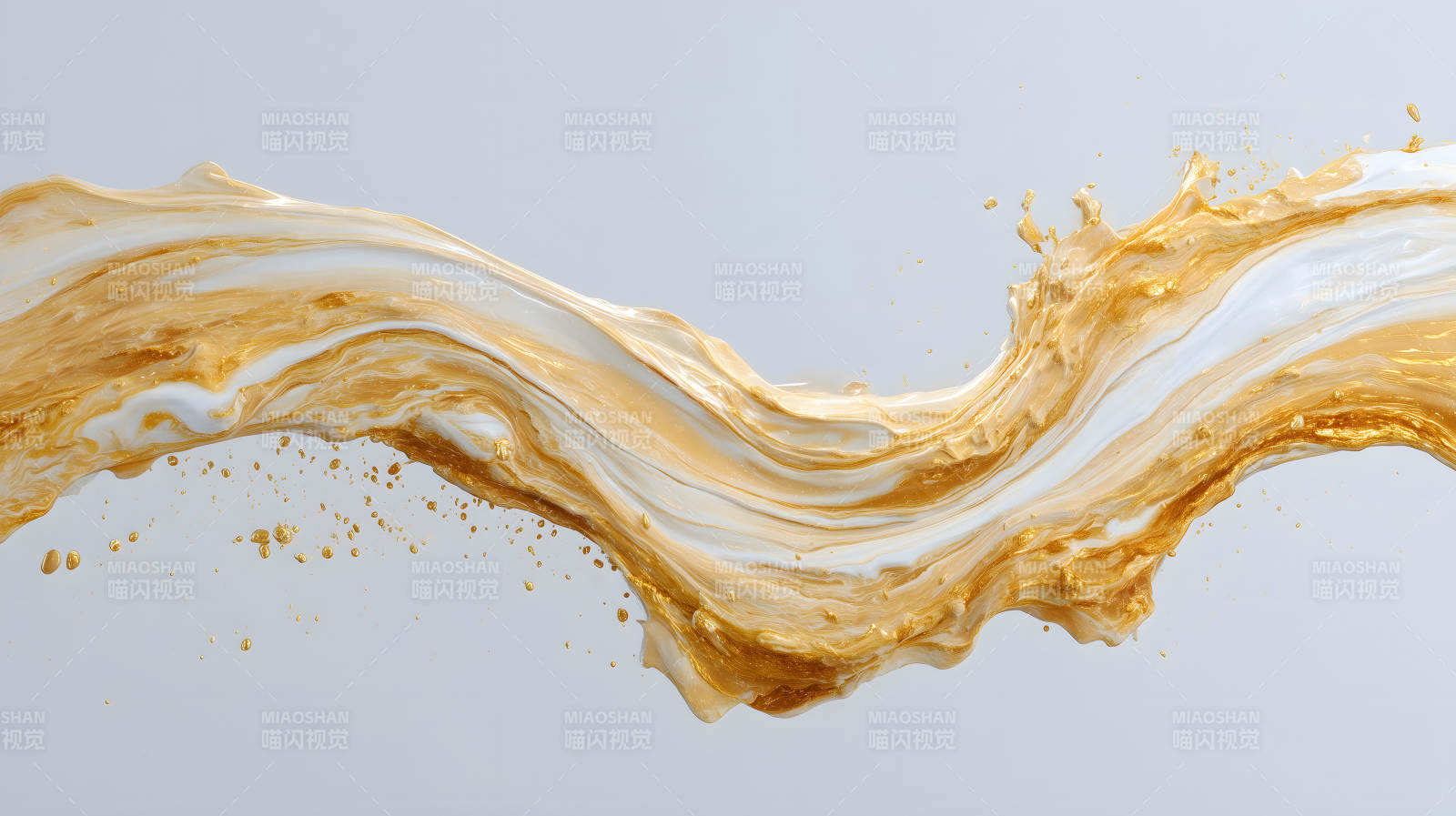 金白流动液体艺术抽象图图片