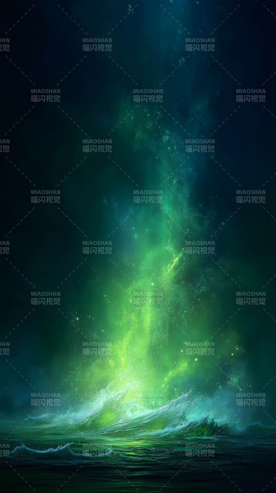 绿光海洋奇观宇宙梦幻光影图片