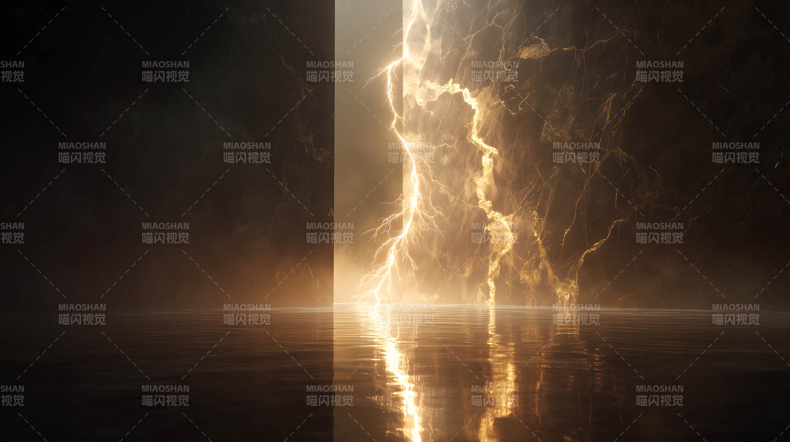 闪电穿透金石辉煌壮丽景象图片