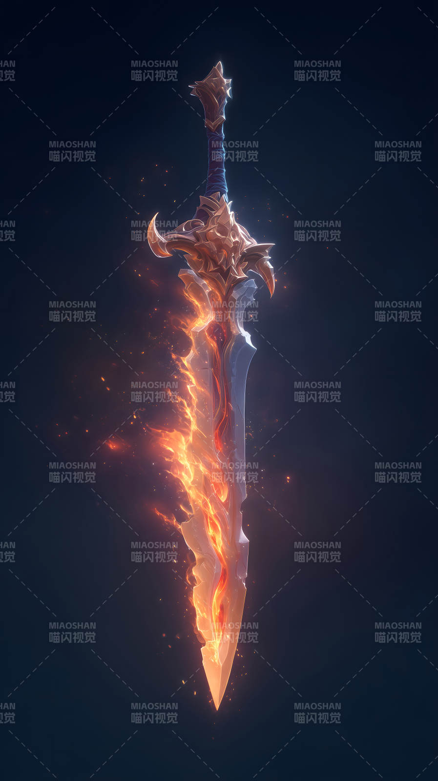 火焰之剑闪耀着炽热的光芒图片