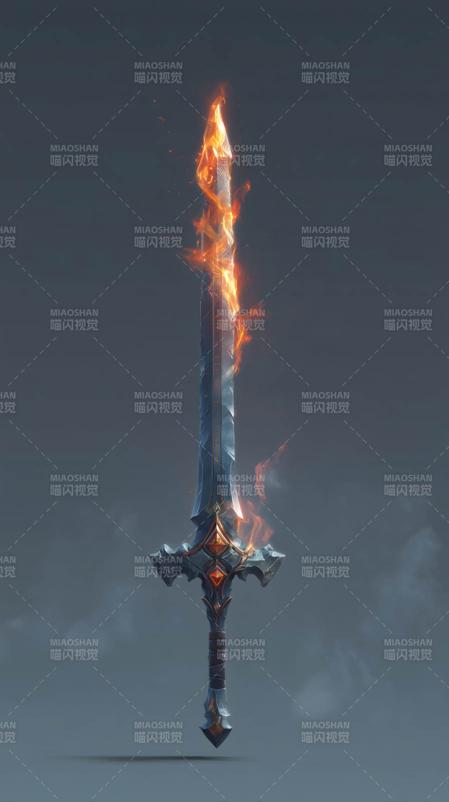燃烧的火焰剑图片