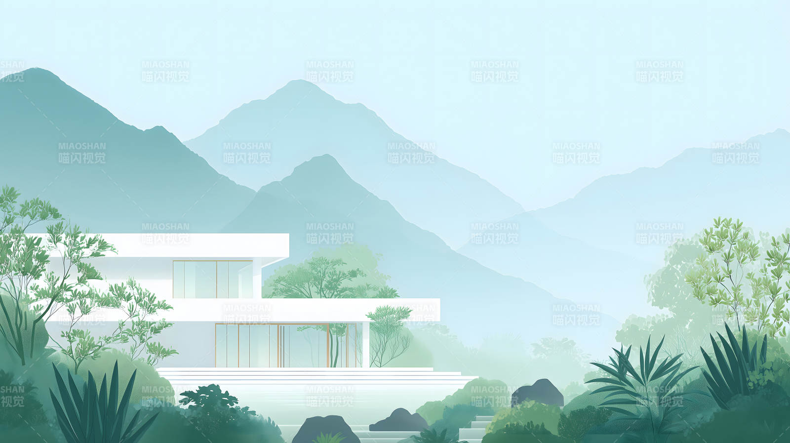 山水之间现代建筑风光图片