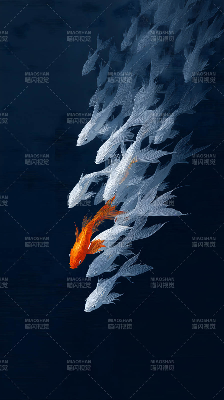 金鱼游向远方图片