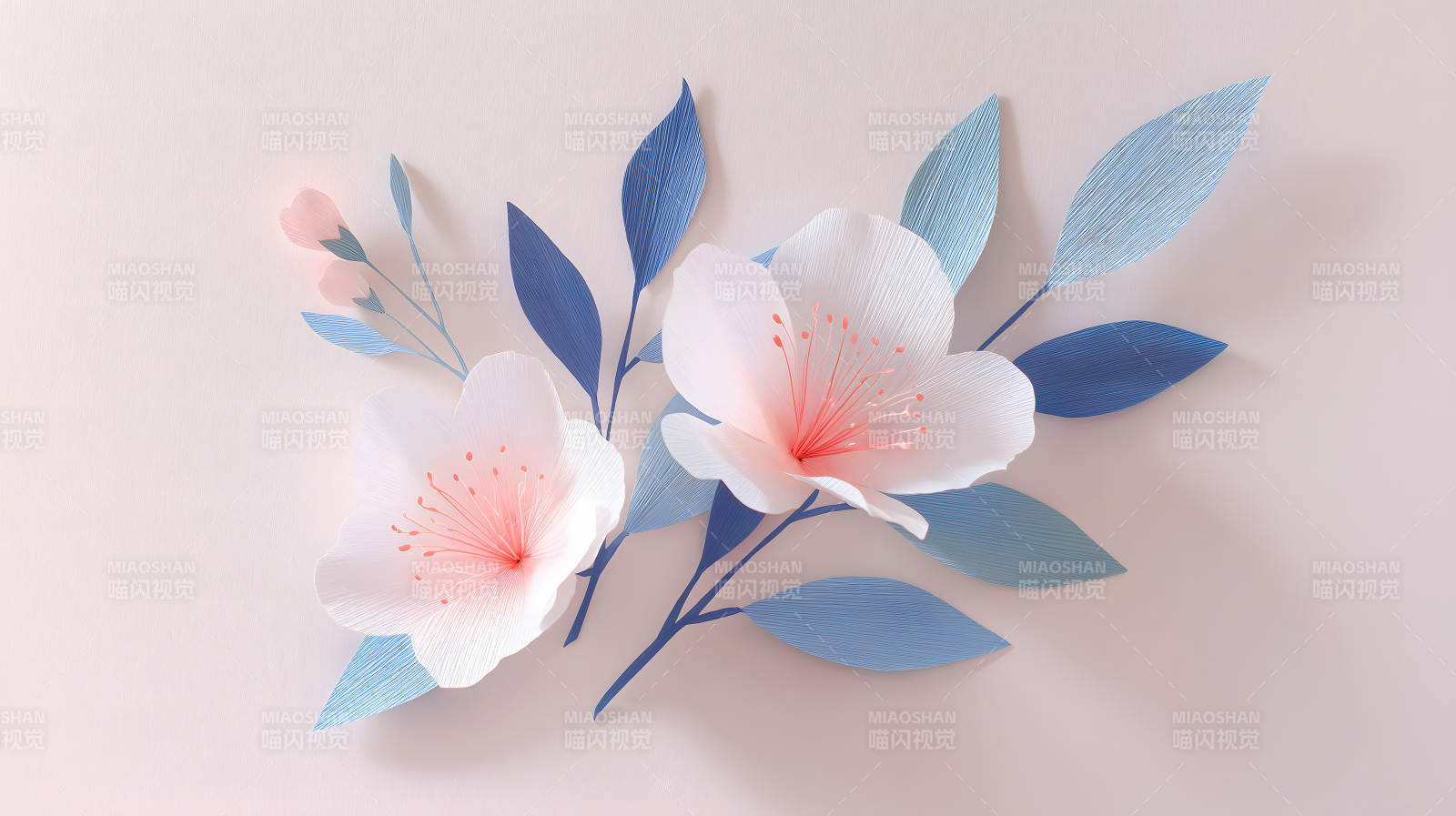 唯美纸艺花卉清新淡雅图片