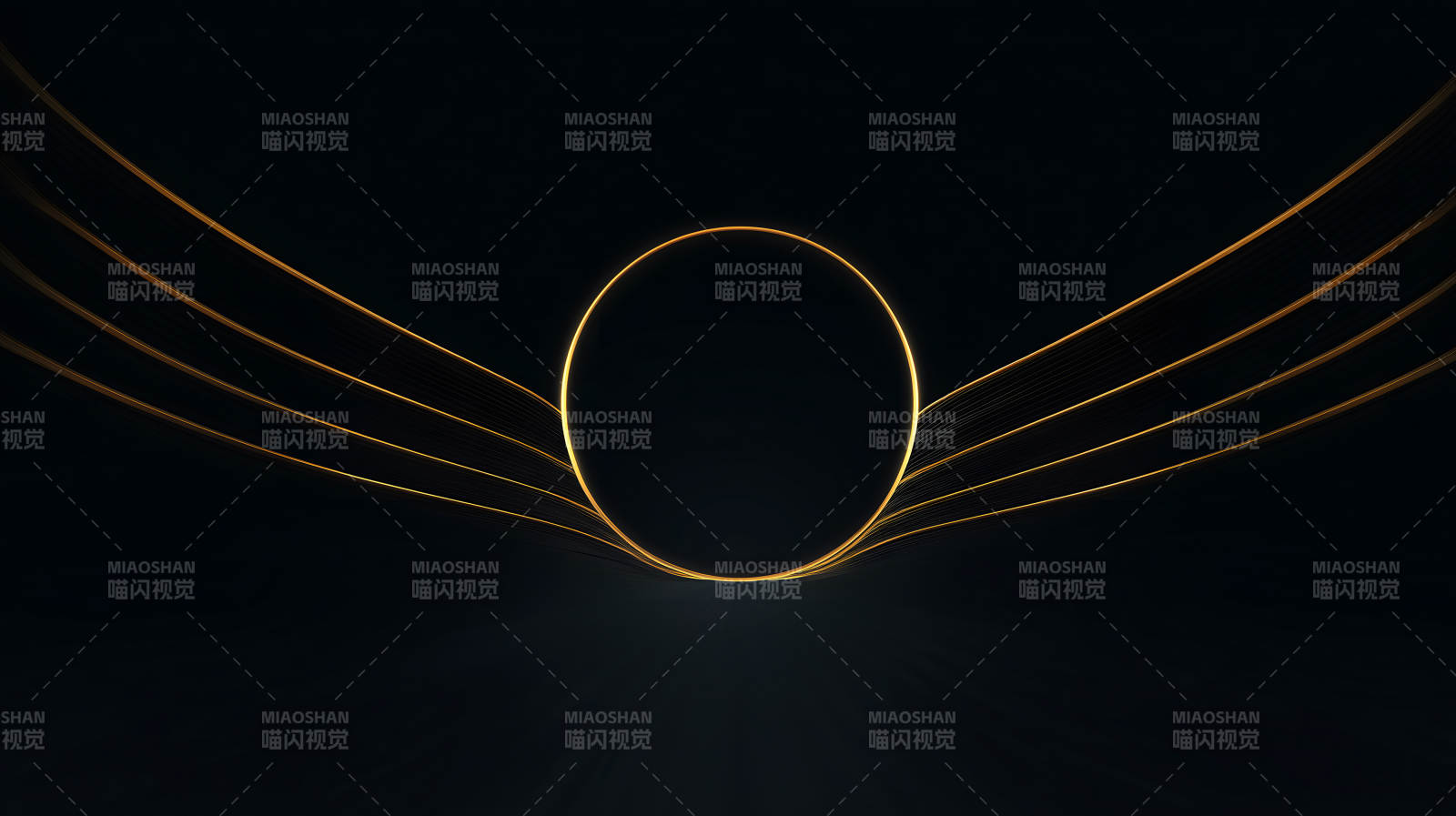 金色光晕中的黑色椭圆图片