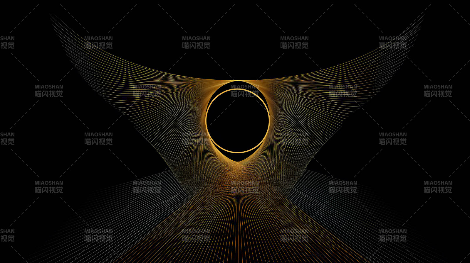 金色线条构建的抽象几何图案图片