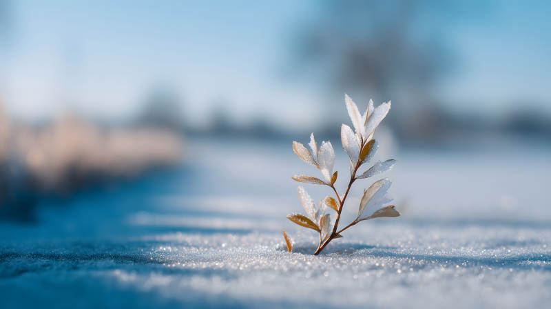 寒冬中的植物生命力图片
