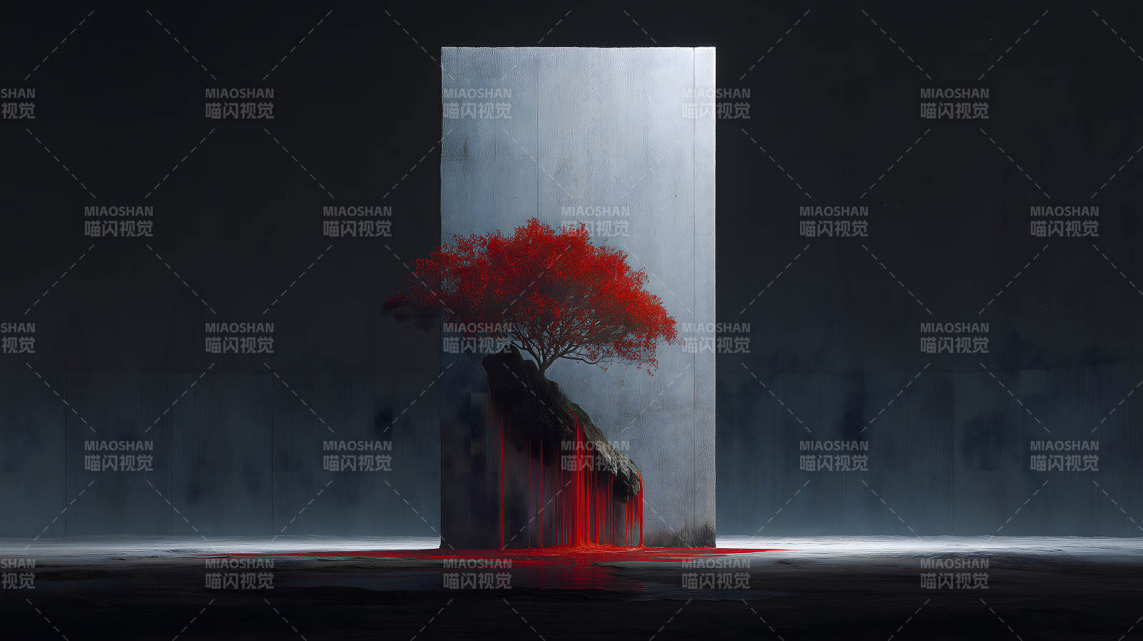 红树生岩石墙背景环境压抑图片