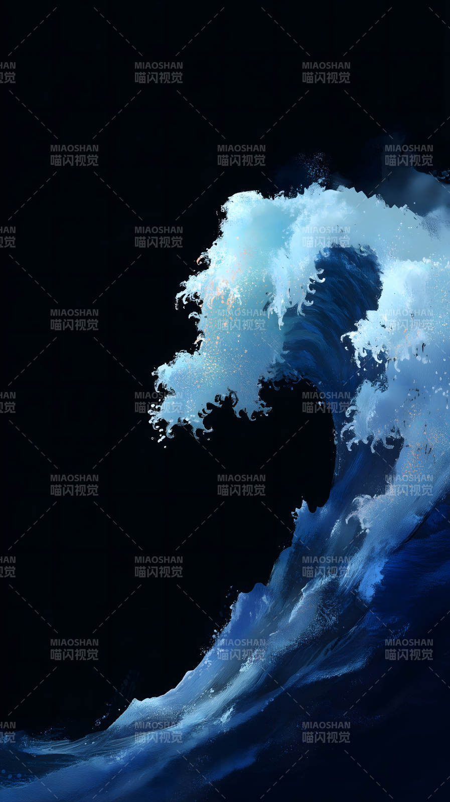 巨浪翻滚的艺术风格图片