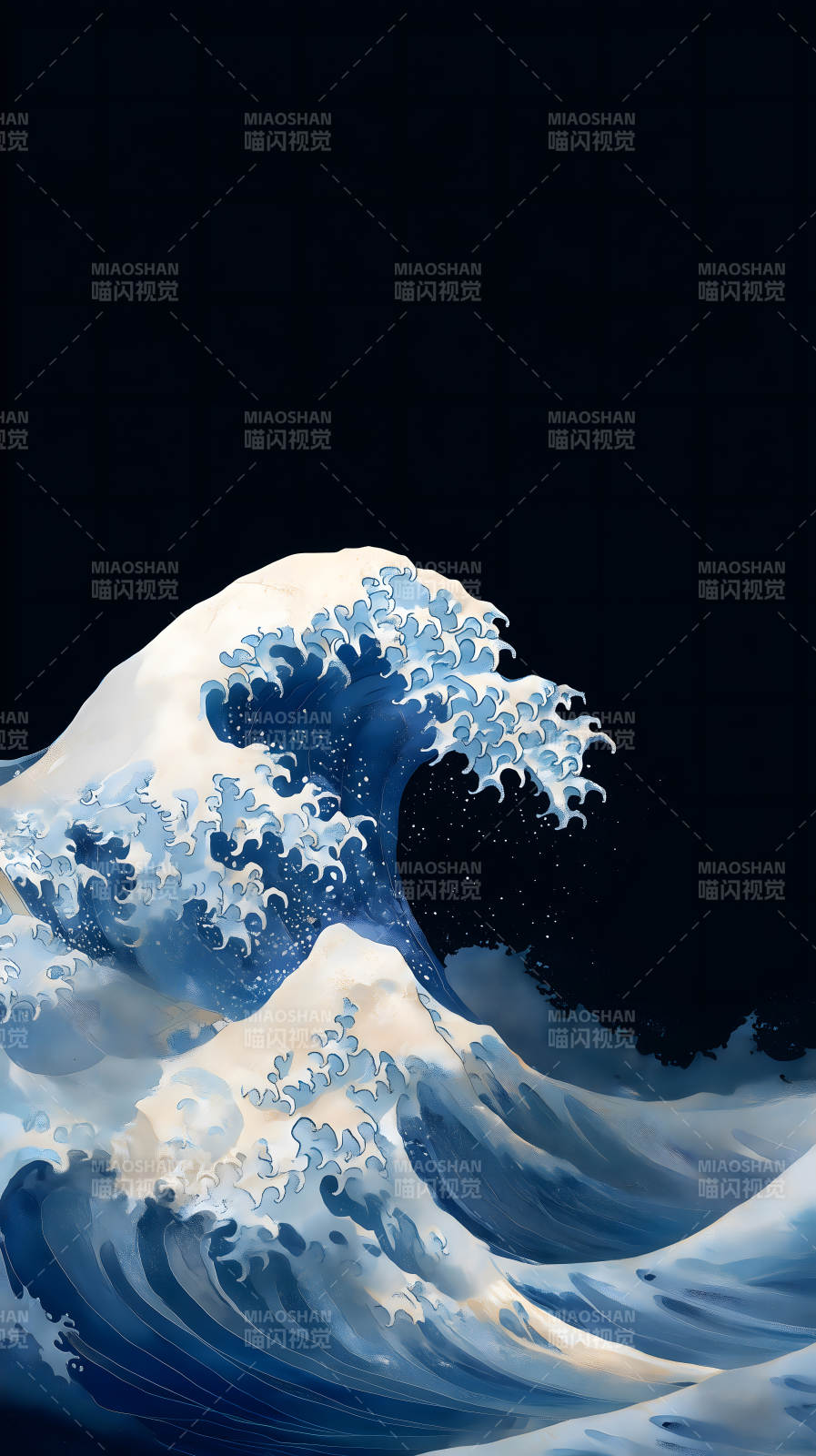 巨浪滔天艺术画作图片