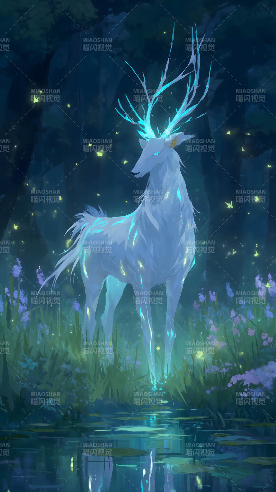 梦幻森林中的发光生物图片