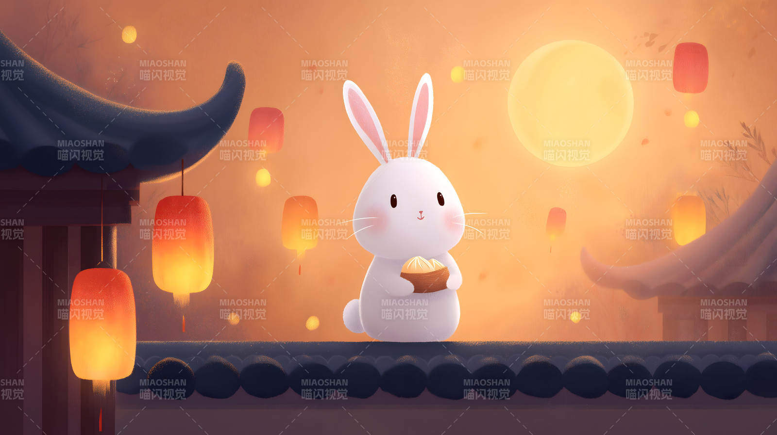 中秋月兔庆团圆夜图片