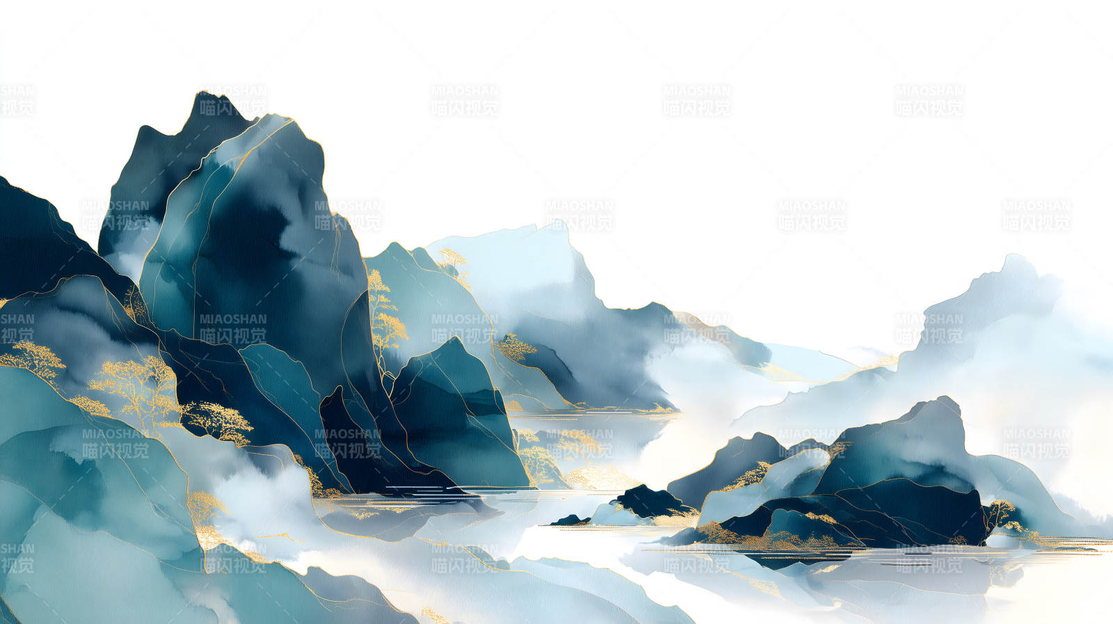 水墨山水画意境优美图片