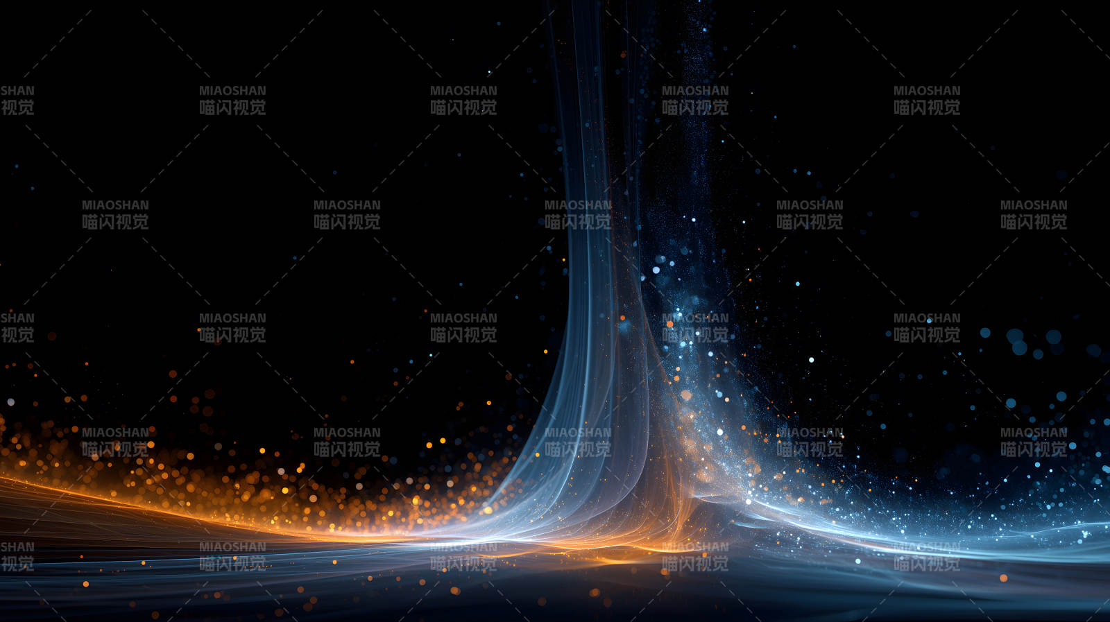 火焰与星光的抽象宇宙景象图片