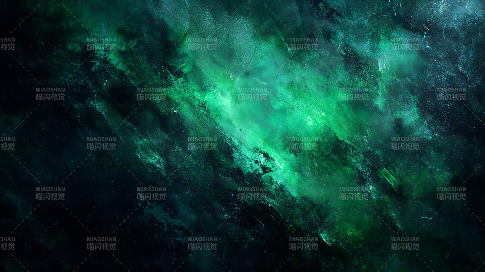 深邃的绿色抽象画作图片