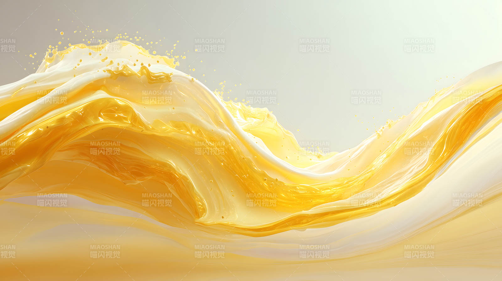 液体飞溅金色流动抽象画图片